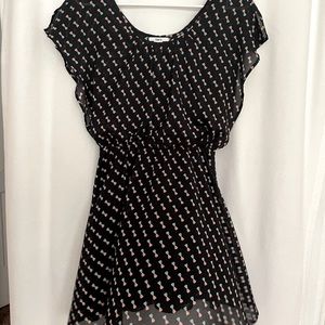 Bar III black geometric dress xs